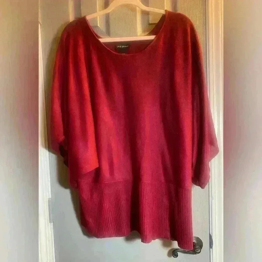Lane Bryant Top with wide sleeves in fushia Size 22/24 EUC - Picture 1 of 6